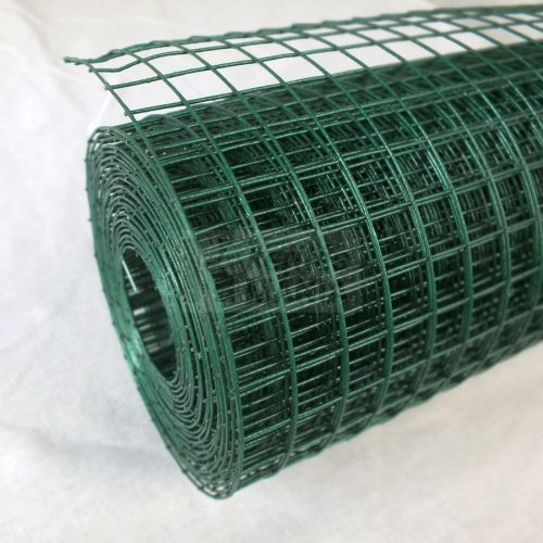 Ponthegesztett kalitka háló, kalitka rács 12,7x12,7mm, zöld 1m x 25m