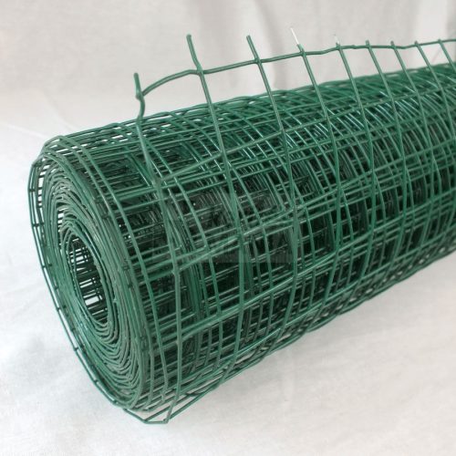Ponthegesztett kalitka háló, kalitka rács 19x19mm, zöld 1m x 25 m