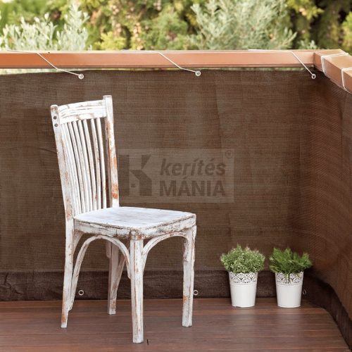 BALCONY EASY szőtt háló korlátra fém fűzőlyukakkal 0,9 x 5 m barna