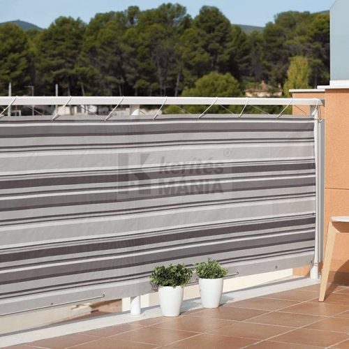 BALCONY EASY szőtt háló korlátra fém fűzőlyukakkal 0,9 x 5 m szürke-fehér