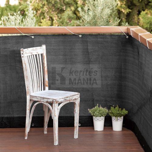 BALCONY EASY szőtt háló korlátra fém fűzőlyukakkal 0,9 x 5 m antracit