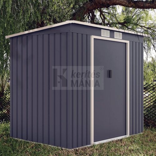 METALSHED CRETA kerti fém tároló ház 2,16 x 1,71 x 1,30 szürke, belső mérete: 2,03 x 1,51 x 1,18 cm