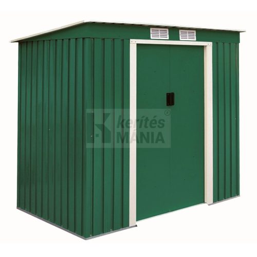 METALSHED CRETA kerti fém tároló ház 2,16 x 1,71 x 1,30 zöld, belső mérete: 2,03 x 1,51 x 1,18 cm