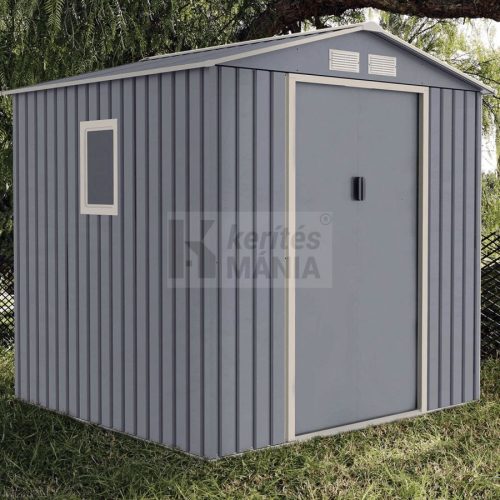 METALSHED MENORCA kerti fém tároló ház 2,14 x 2,05 x 1,94 szürke, belső mérete: 2,03 x 1,73 x 1,81 cm