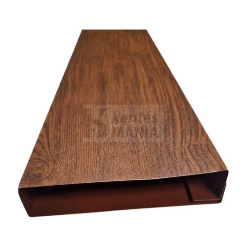 Lemez kerítésléc zárt profil 12 cm magas, dió